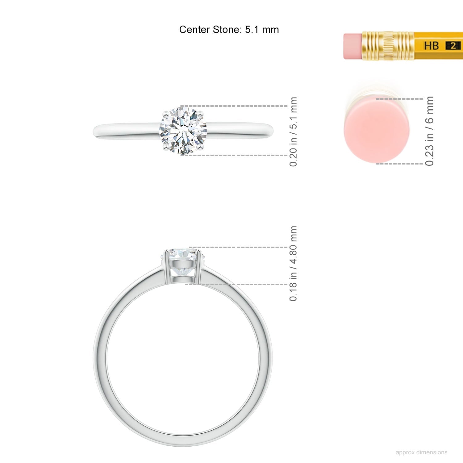 Round Diamond Solitaire Engagement Ring, Lab-Grown