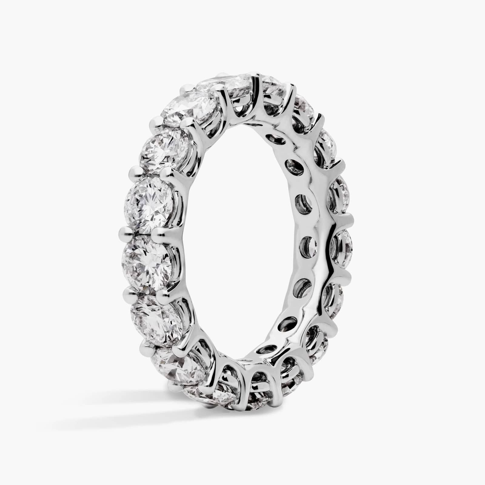 Round Diamond Eternity Band, 14K White Gold, Lab Grown