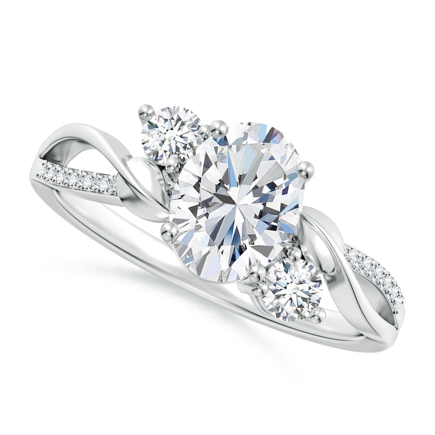 Oval Diamond Twisted Vine Engagement Ring