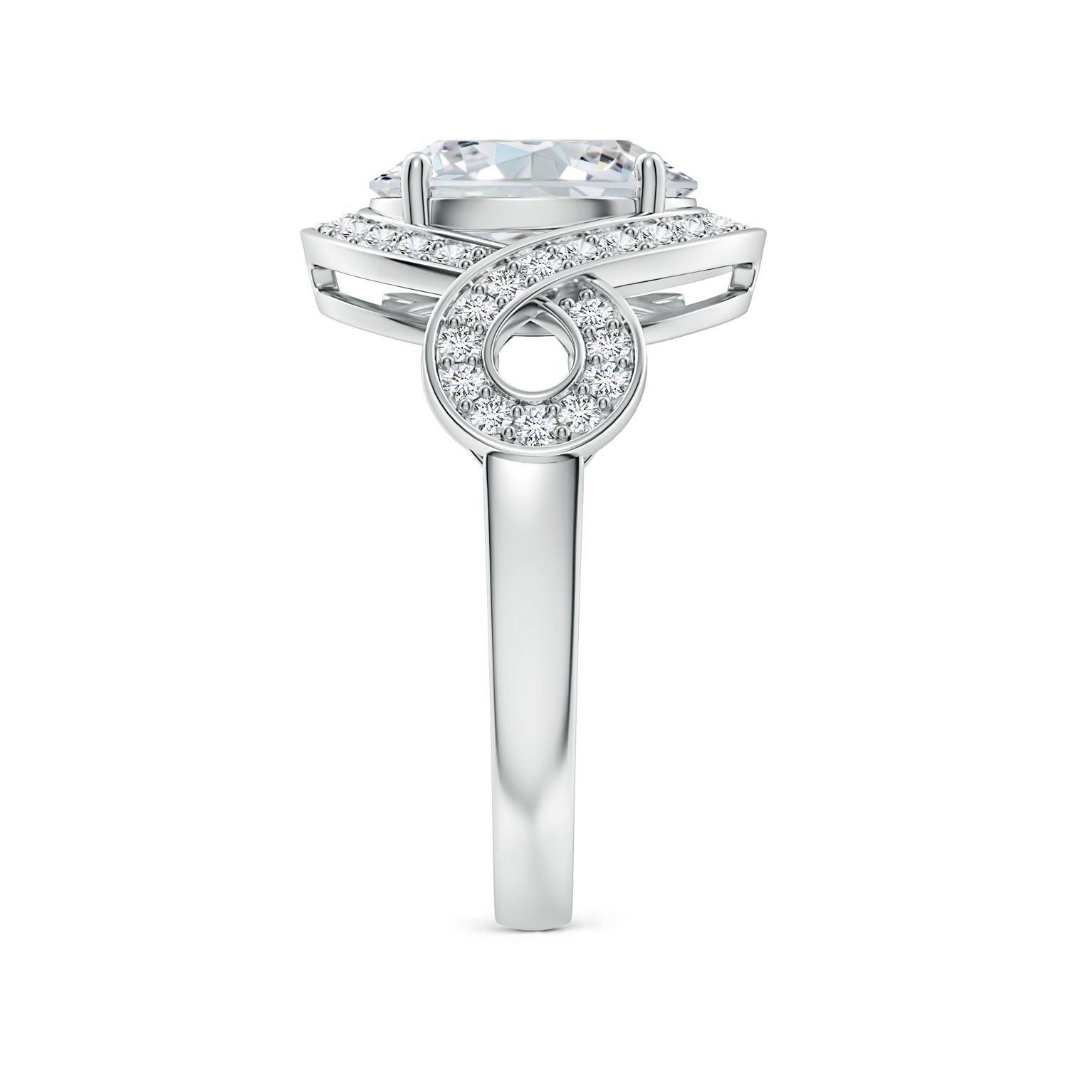 Oval Lab-Grown Diamond Infinity Engagement Ring with Accents