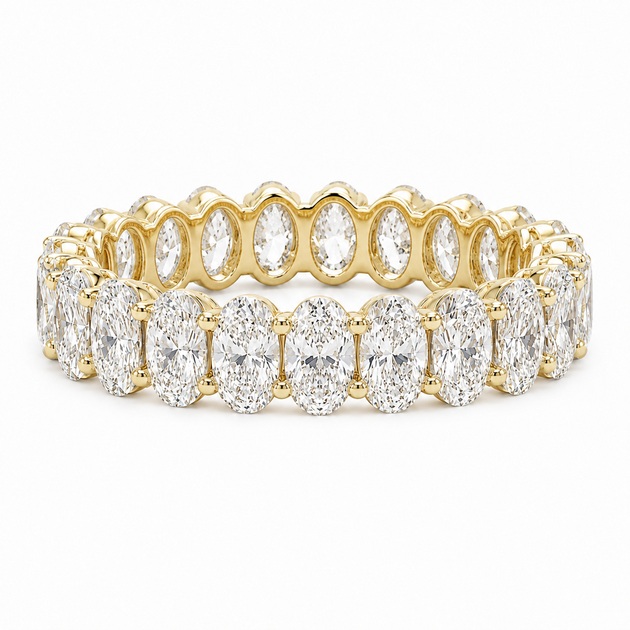 Oval Diamond Eternity Band, 14K Gold, Lab Grown
