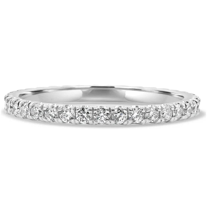 Platinum Diamond Ring – Handmade Wedding Band with 36 Round Brilliant Diamonds