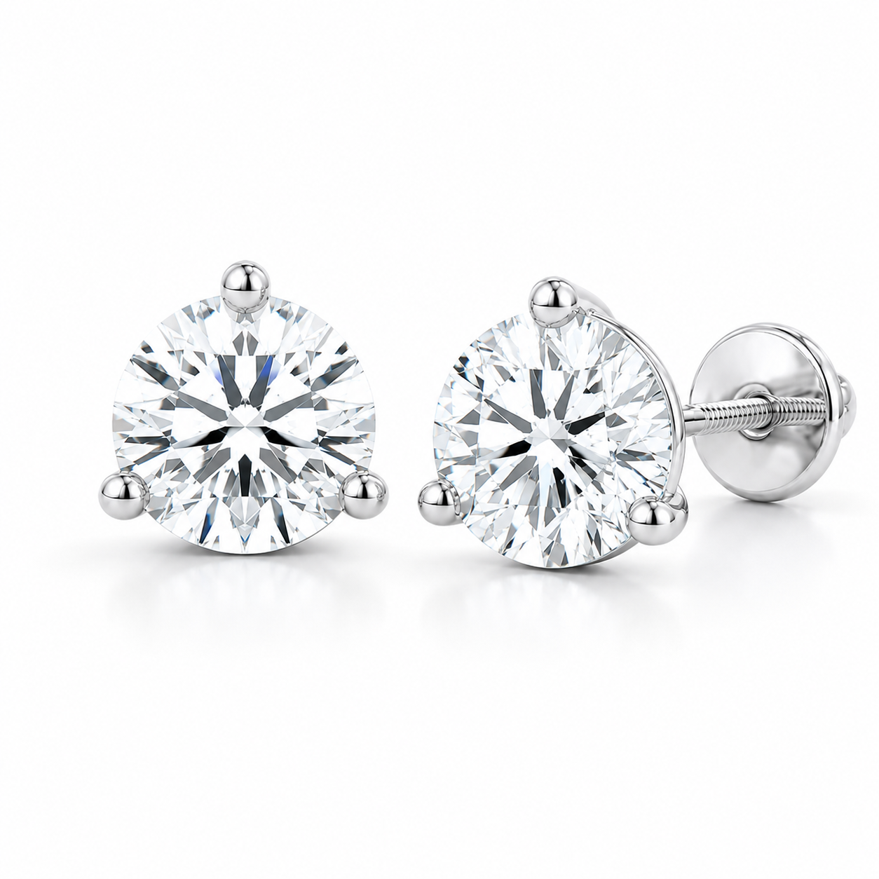 Round Lab-Grown Diamond Martini Stud Earrings, 0.75-6 Carats
