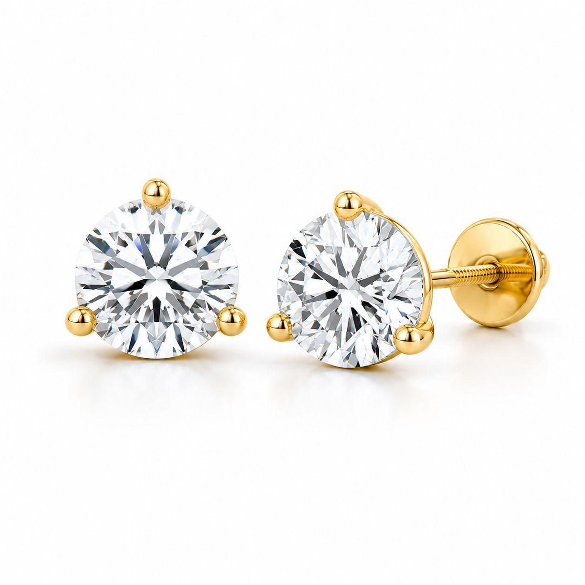 Round Lab-Grown Diamond Martini Stud Earrings, 0.75-6 Carats