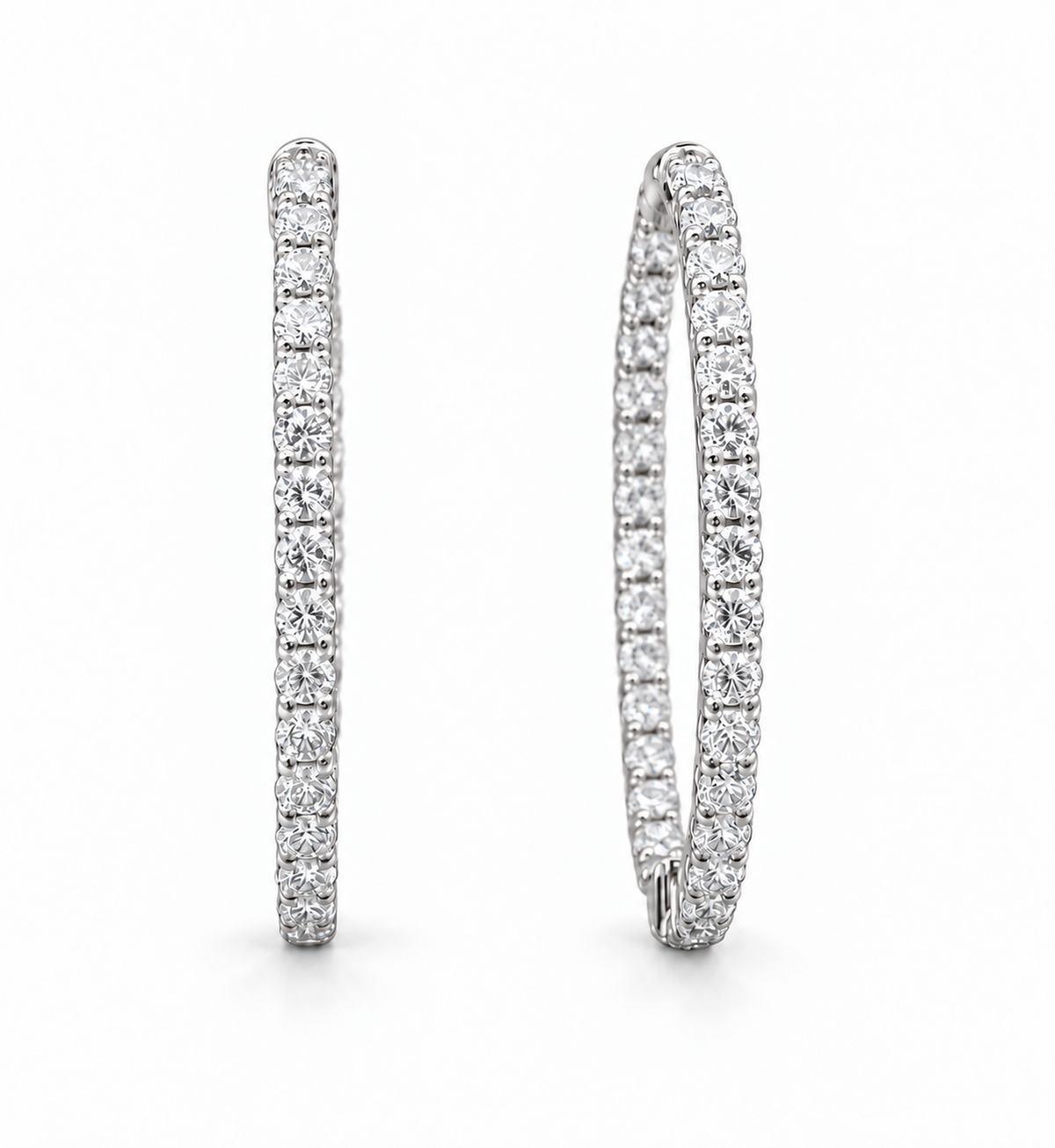 The Selene Round Diamond Inside-Out Hoop Earrings, 2 ct. – 14K Gold