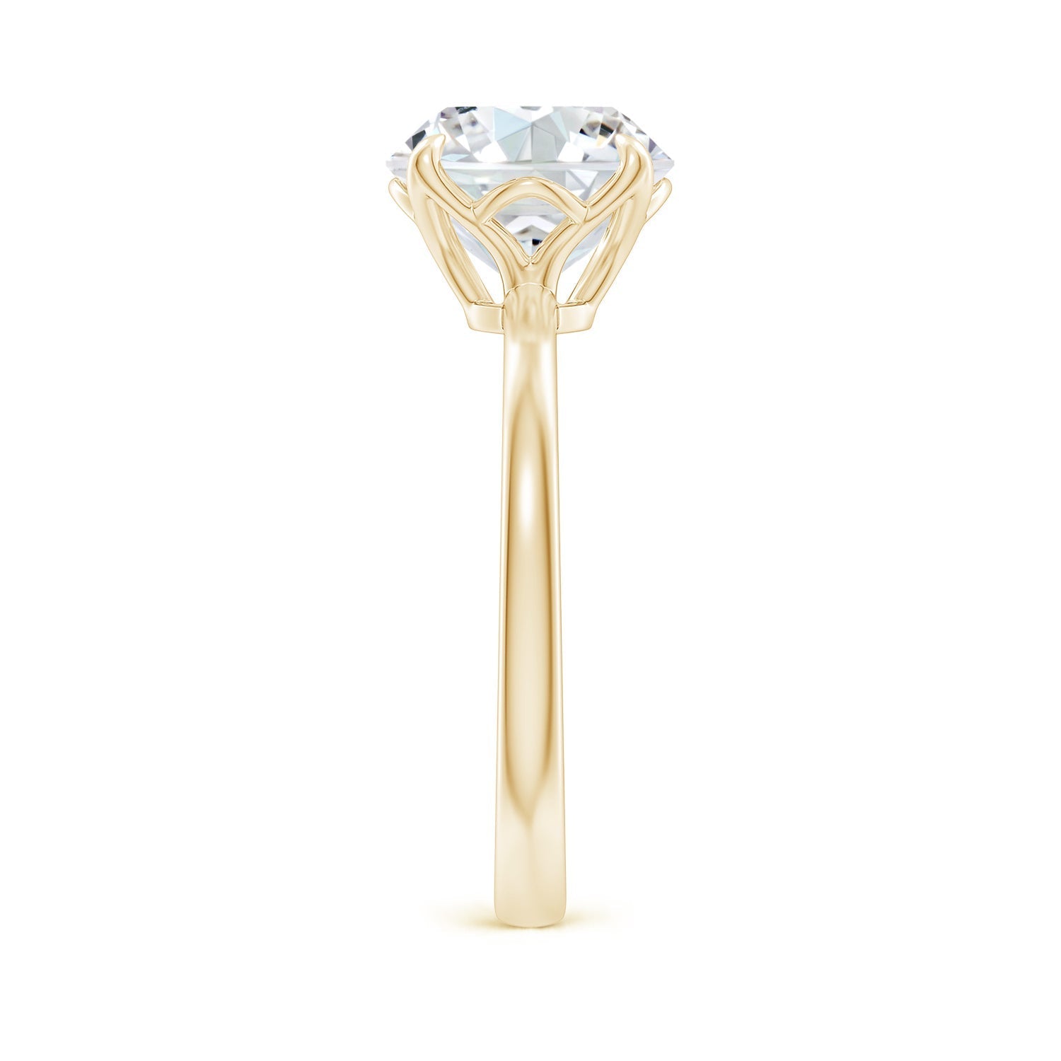 Solitaire Round Claw-Set Diamond Classic Engagement Ring, Lab-Grown