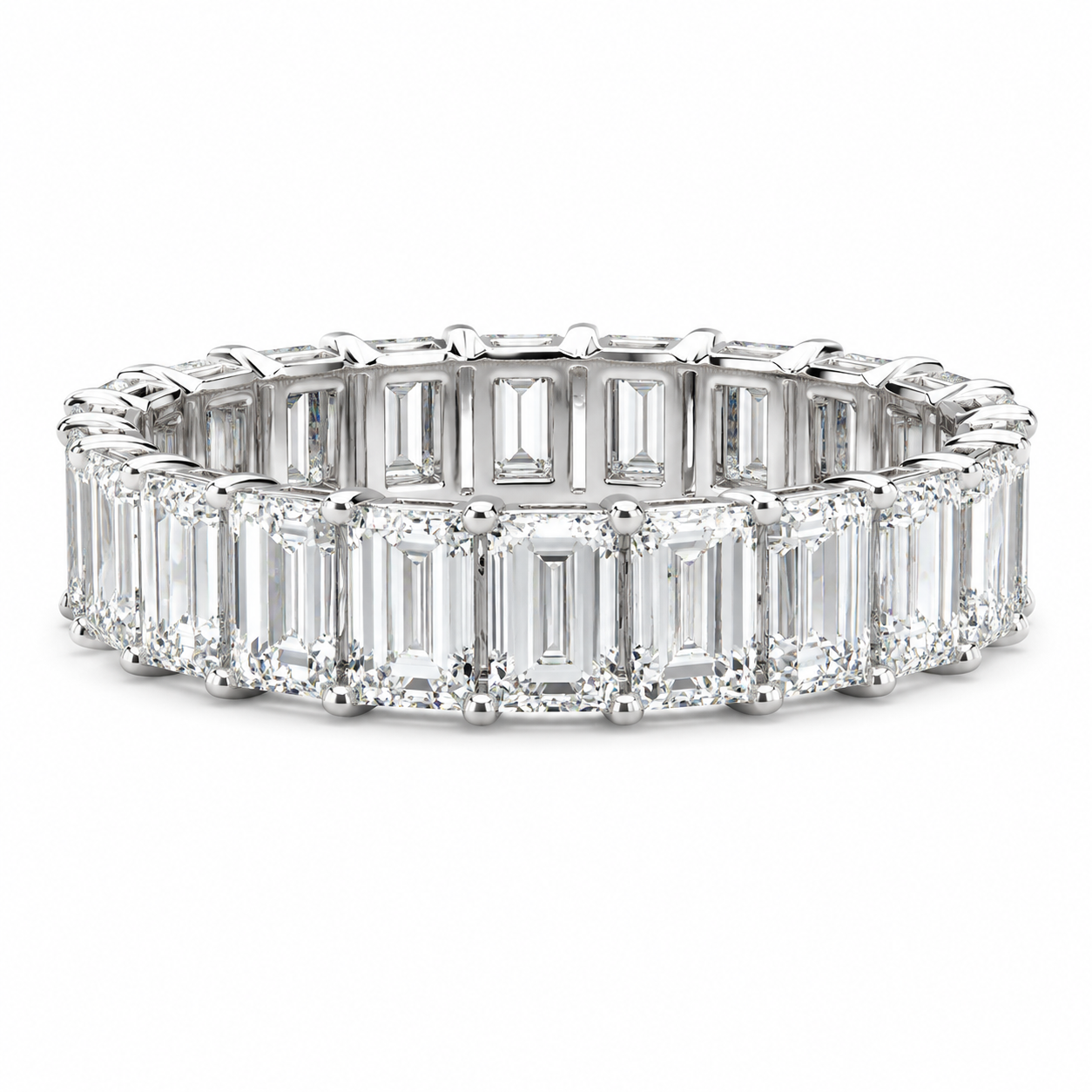 Straight Baguette Diamond Eternity Band, 3.65 ct., 14K White Gold, Lab Grown