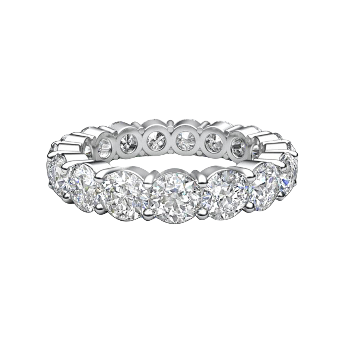 Round Diamond Eternity Band, 14K Gold, Shared Prong - Lab Grown