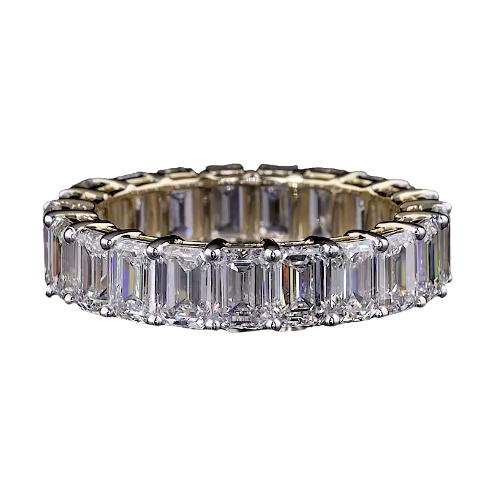 Emerald-Cut Diamond Eternity Band, 6.5 ct., 14K Yellow Gold, Lab Grown