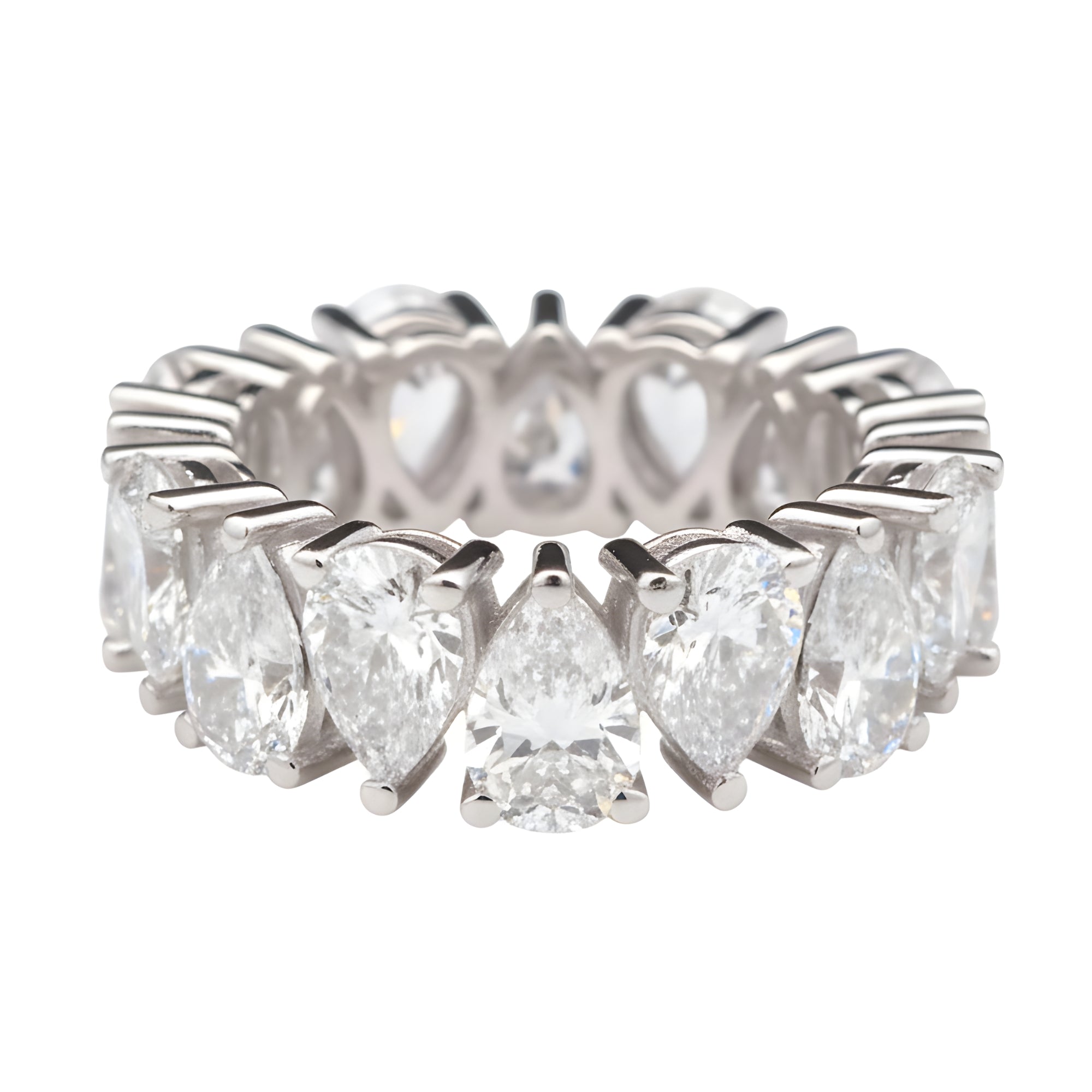 Pear Diamond Eternity Band, 7.58 ct., 14K White Gold, Lab Grown