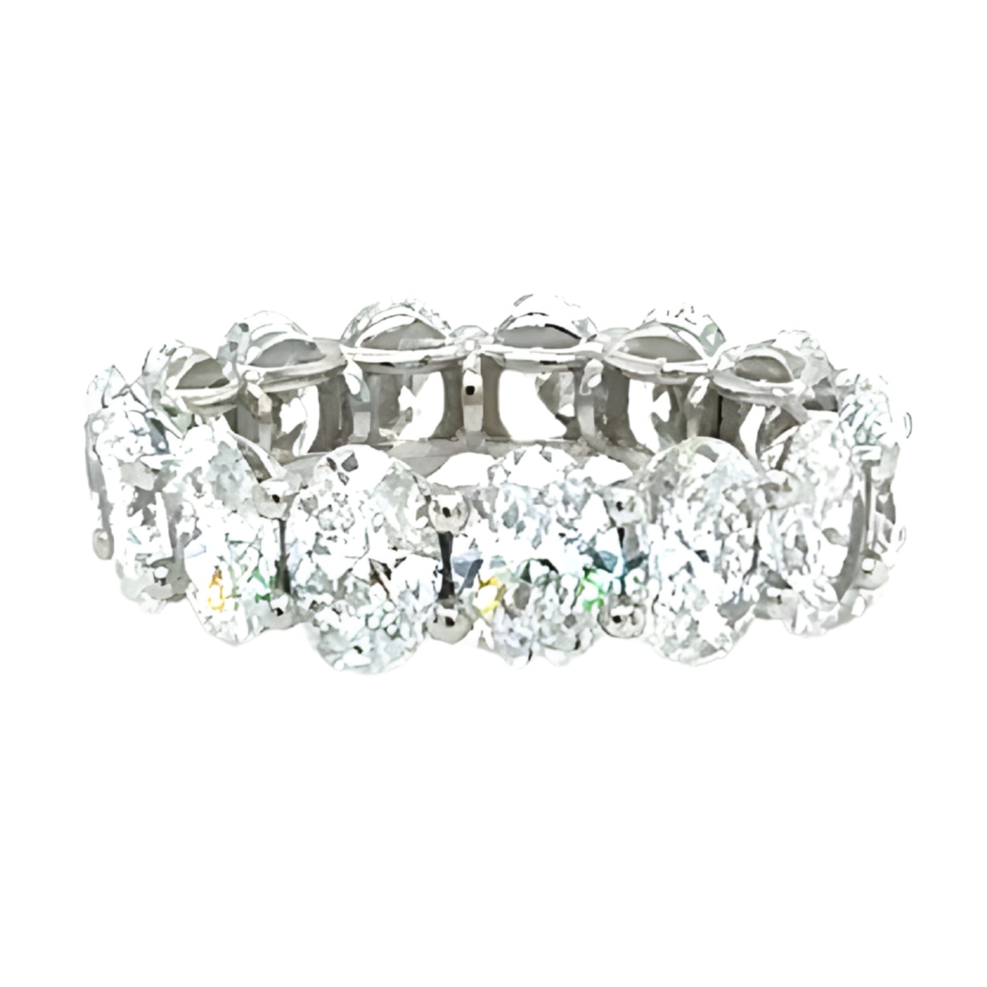 Oval Diamond Eternity Band, 5.77 ct., 14K White Gold, Lab Grown