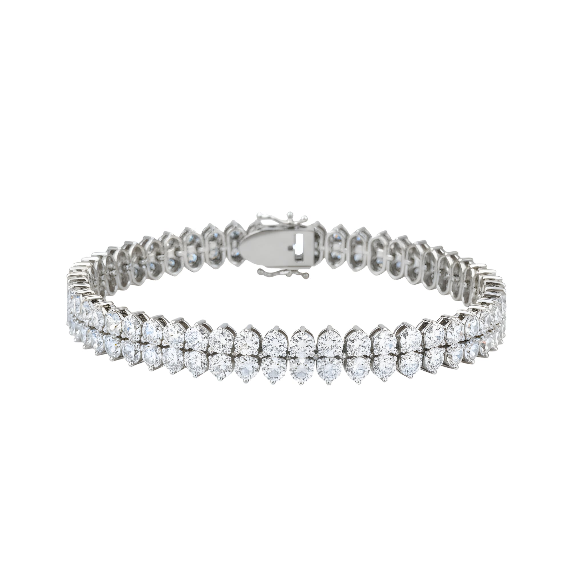 Round Diamond Tennis Bracelet, 12.52 ct., 14K White Gold
