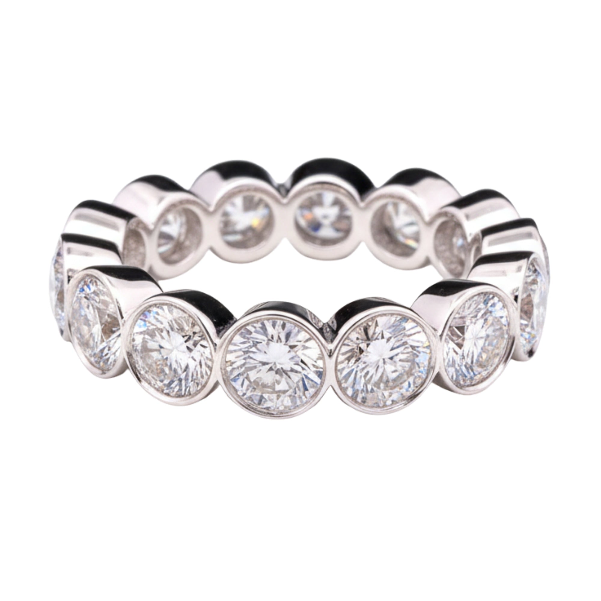 Round Diamond Eternity Band, 5.00 ct., 14K White Gold, Lab Grown