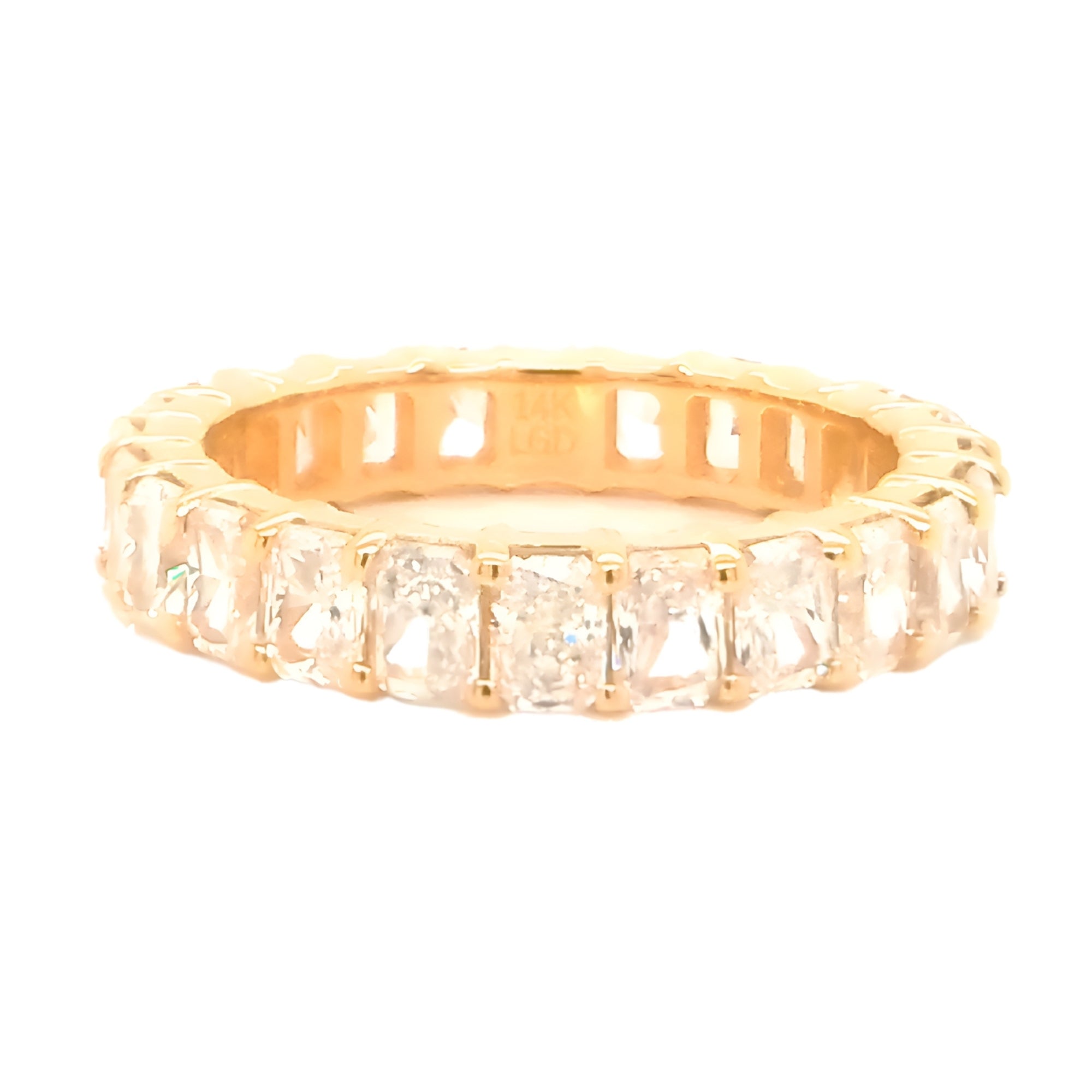 Long Radiant-Cut Diamond Eternity Band, 3.05 ct., 14K Yellow Gold, Lab Grown