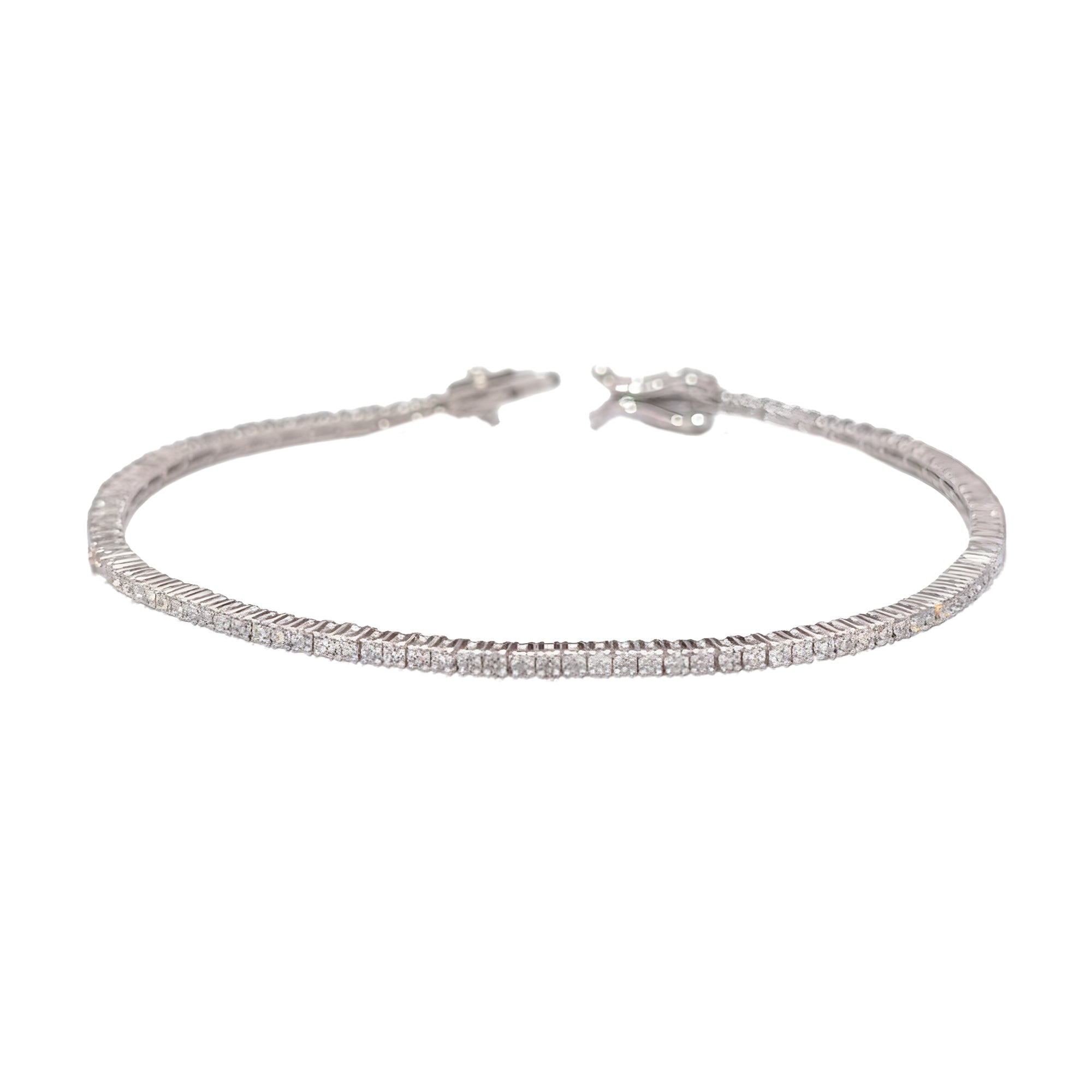 Round Diamond Tennis Bracelet, 1.22 ct., 14K White Gold, Lab Grown