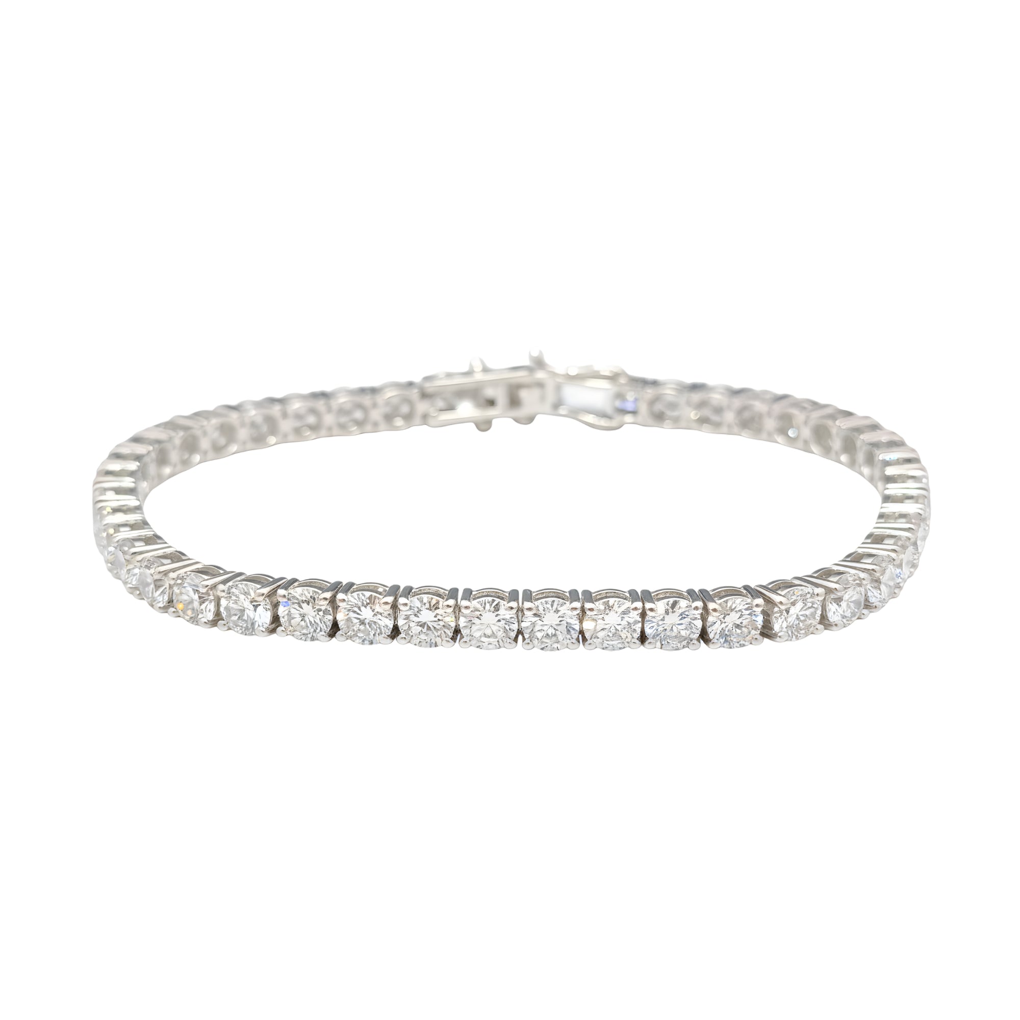 Round Diamond Tennis Bracelet, 11.71 ct., 14K White Gold, Lab Grown