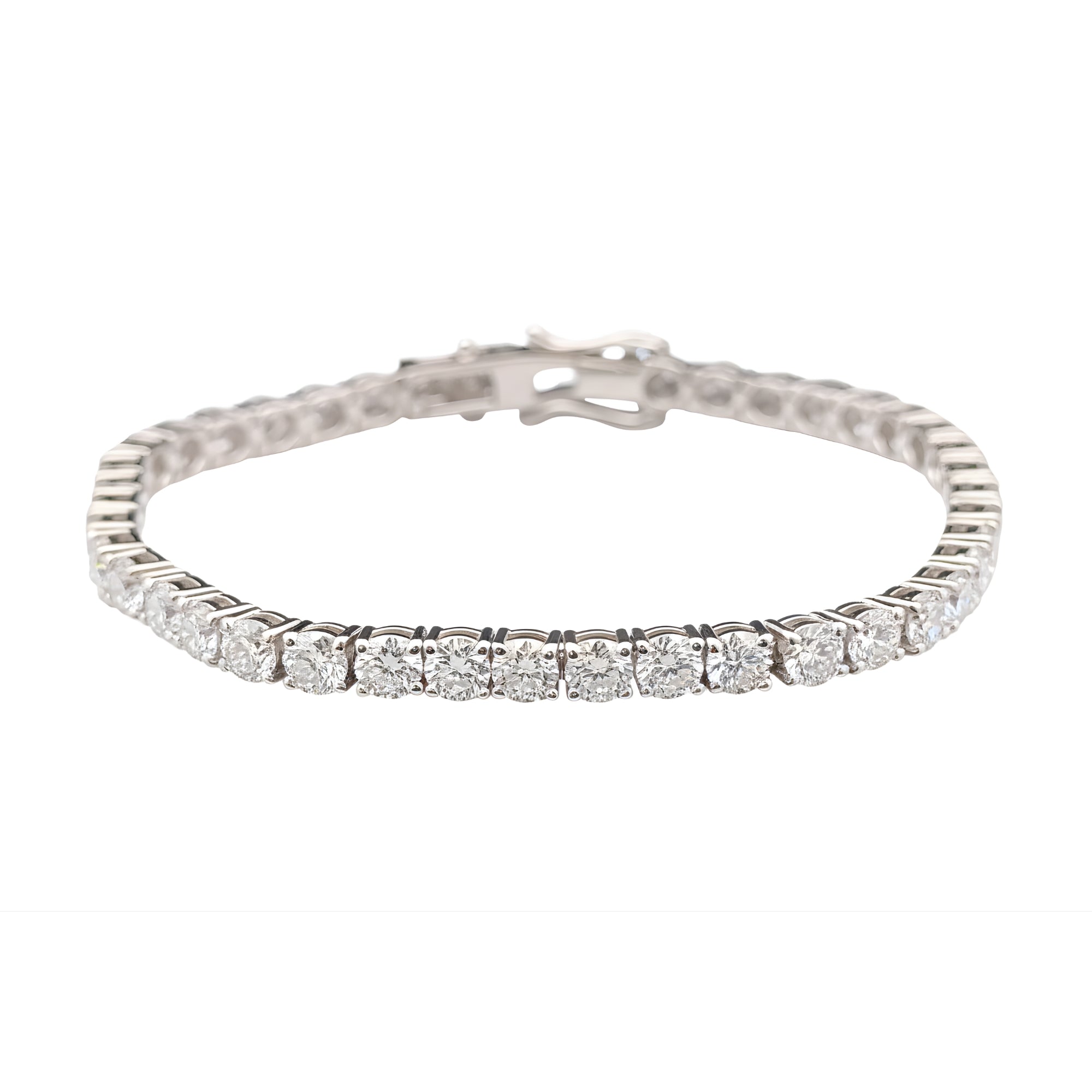 Round Diamond Tennis Bracelet, 10.71 ct., 14K White Gold, Lab Grown