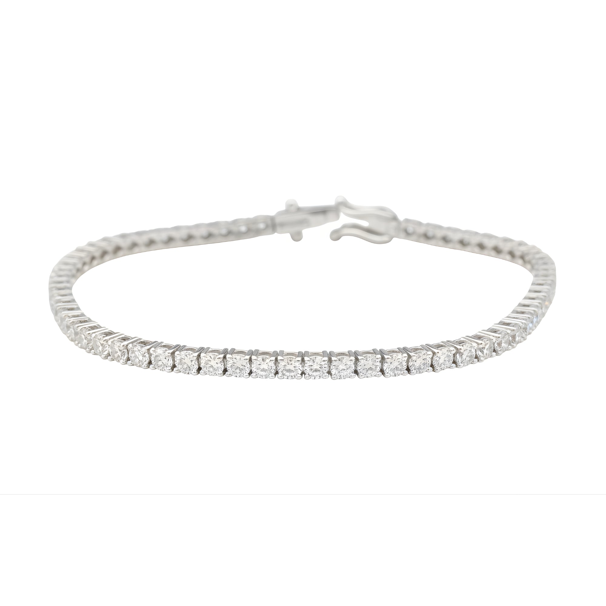 Round Diamond Tennis Bracelet, 4.98 ct., 14K White Gold, Lab Grown