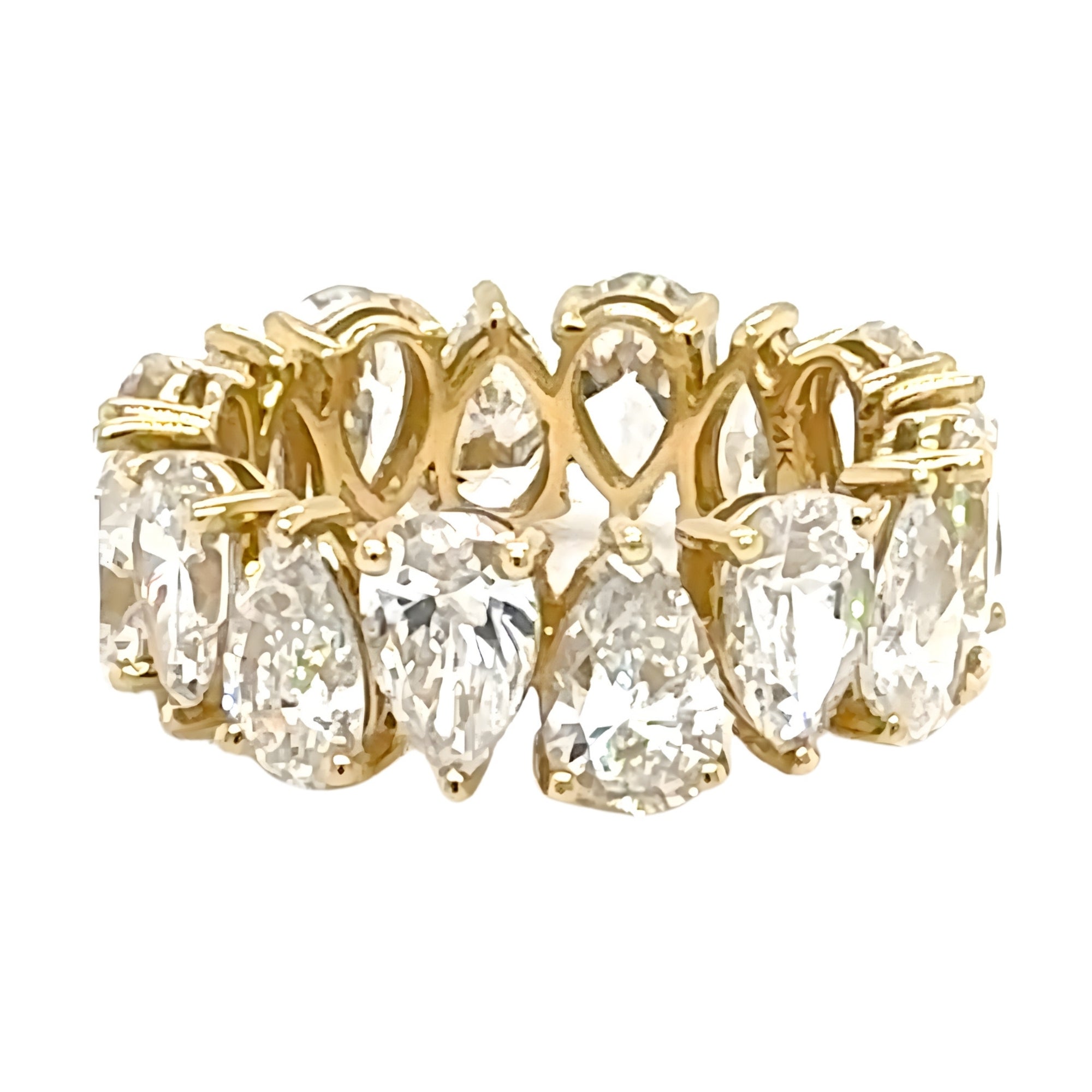 Pear Diamond Eternity Band, 7.30 ct., 14K Yellow Gold, Lab-Grown