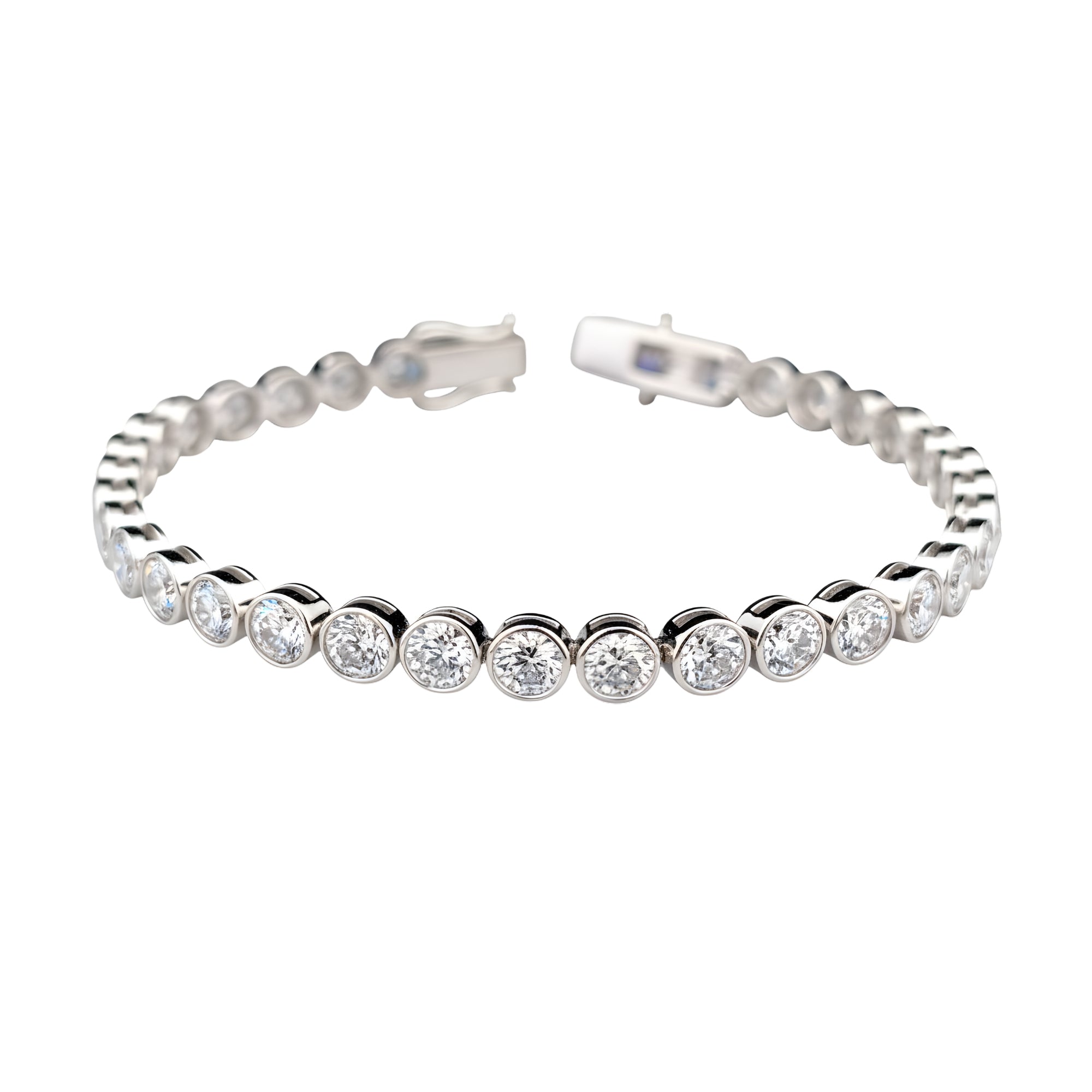 Round Diamond Tennis Bracelet, 9.99 ct., 14K White Gold, Lab Grown