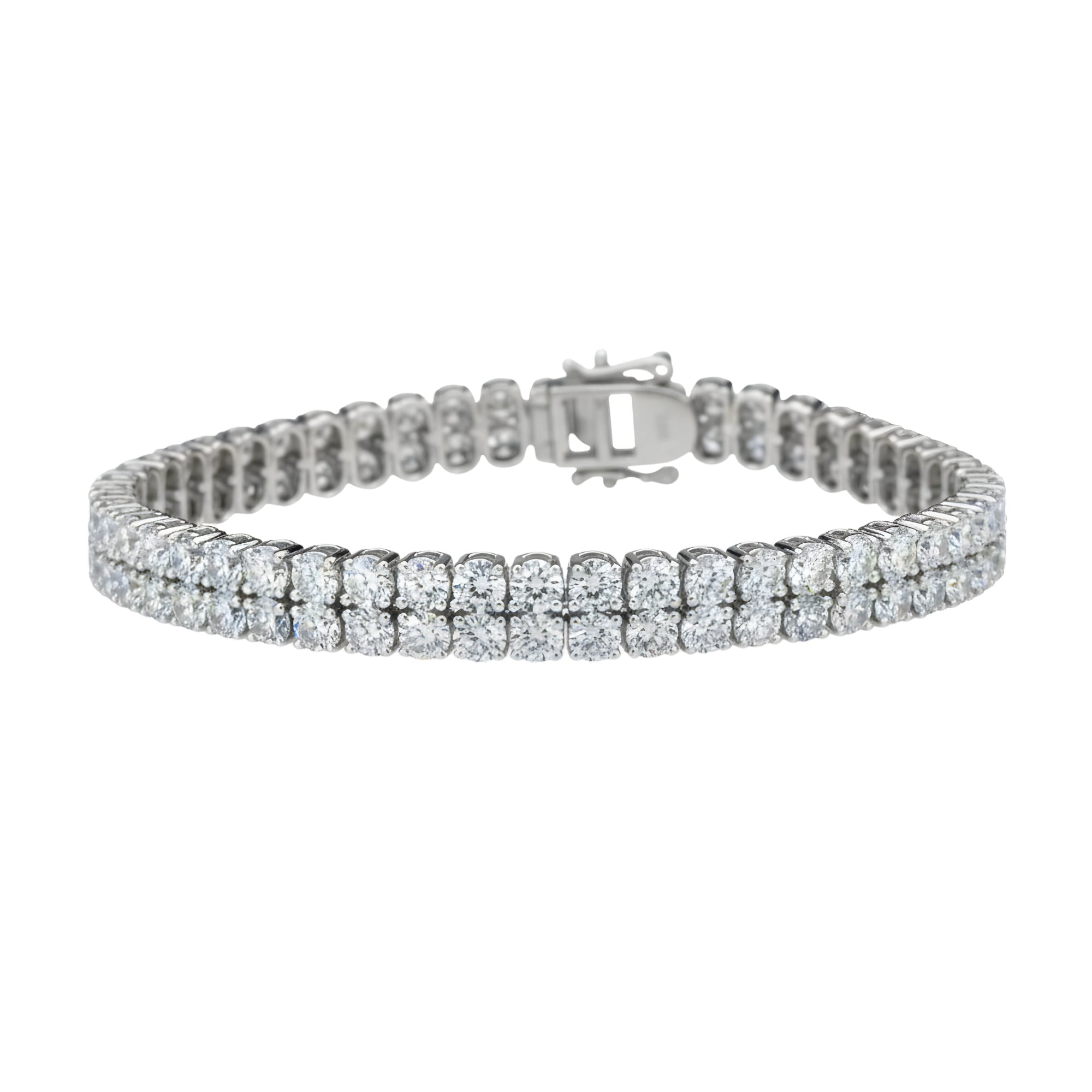 Round Diamond Tennis Bracelet, 11.68 ct., 14K White Gold, Lab Grown
