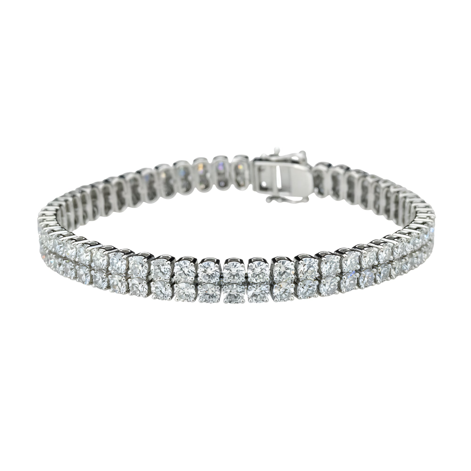 Round Diamond Tennis Bracelet, 9.87 ct., 14K White Gold, Lab Grown