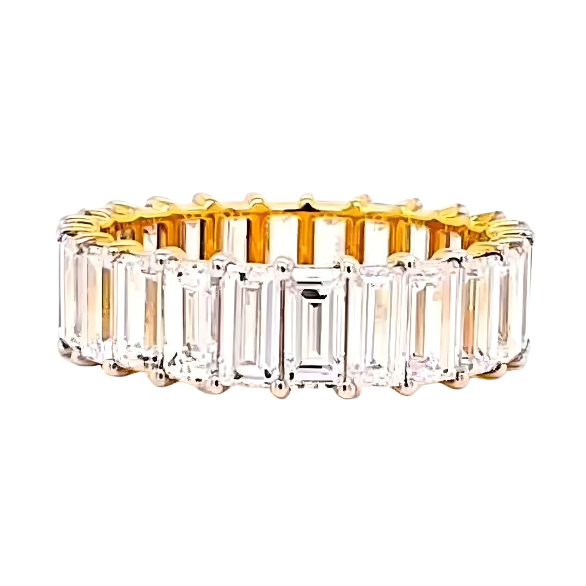 Straight Baguette Diamond Eternity Band, 5.10 ct., 14K Yellow Gold, Lab Grown