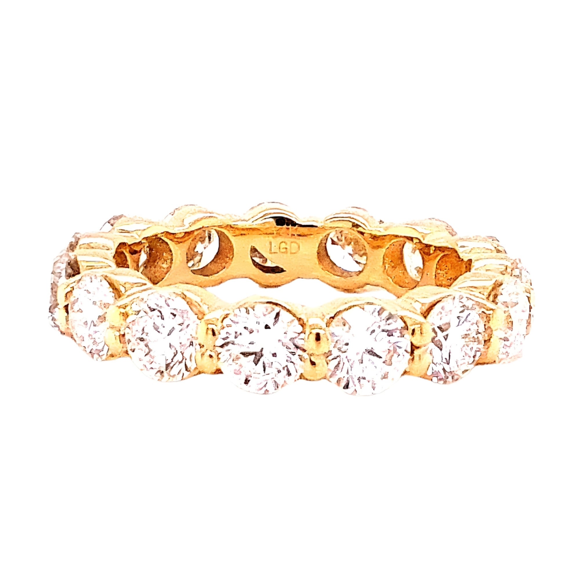 Round Diamond Eternity Band, 4.44 ct., 14K Yellow Gold, Lab Grown
