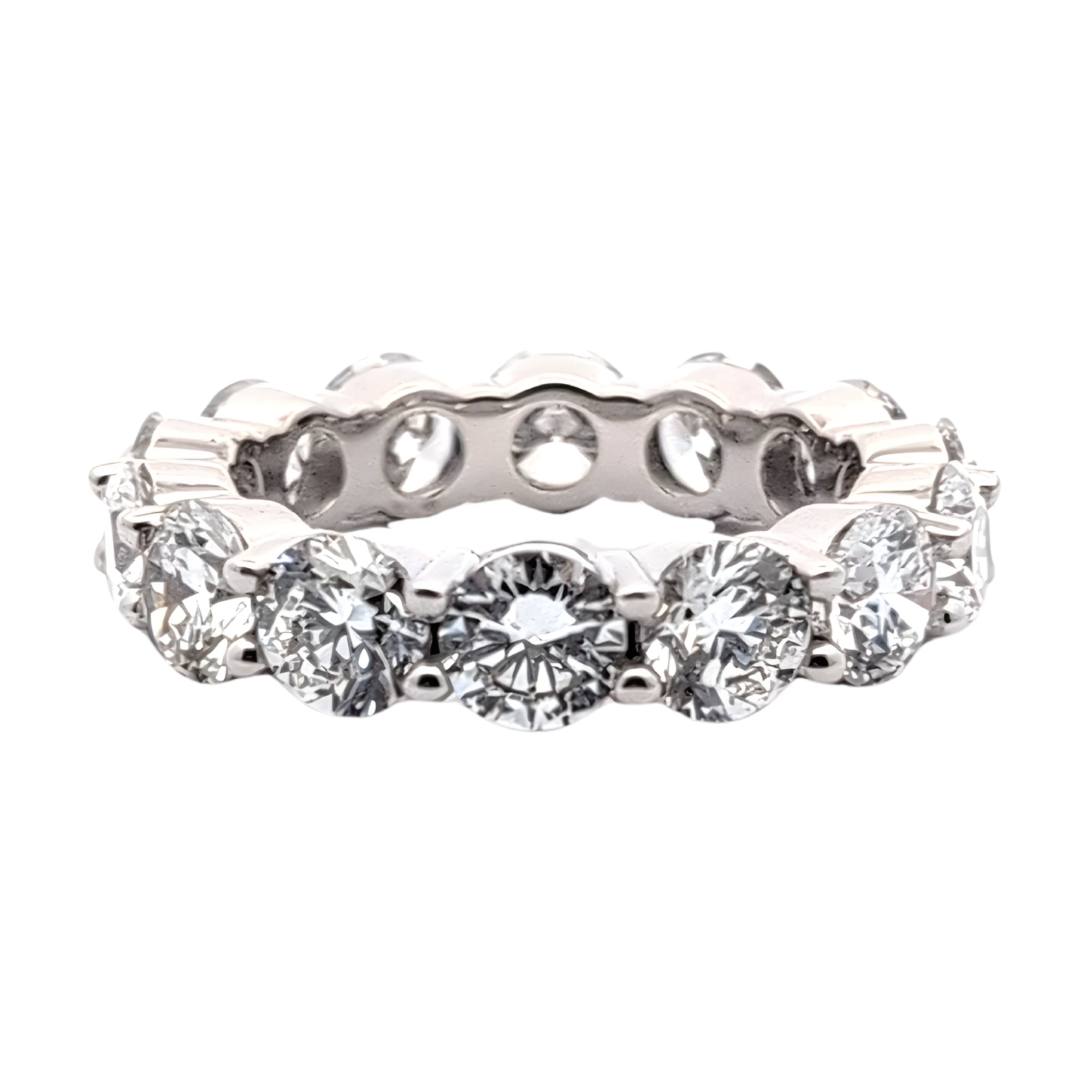 Round Diamond Eternity Band Ring, 6.75 ct., 14K White Gold, Lab Grown