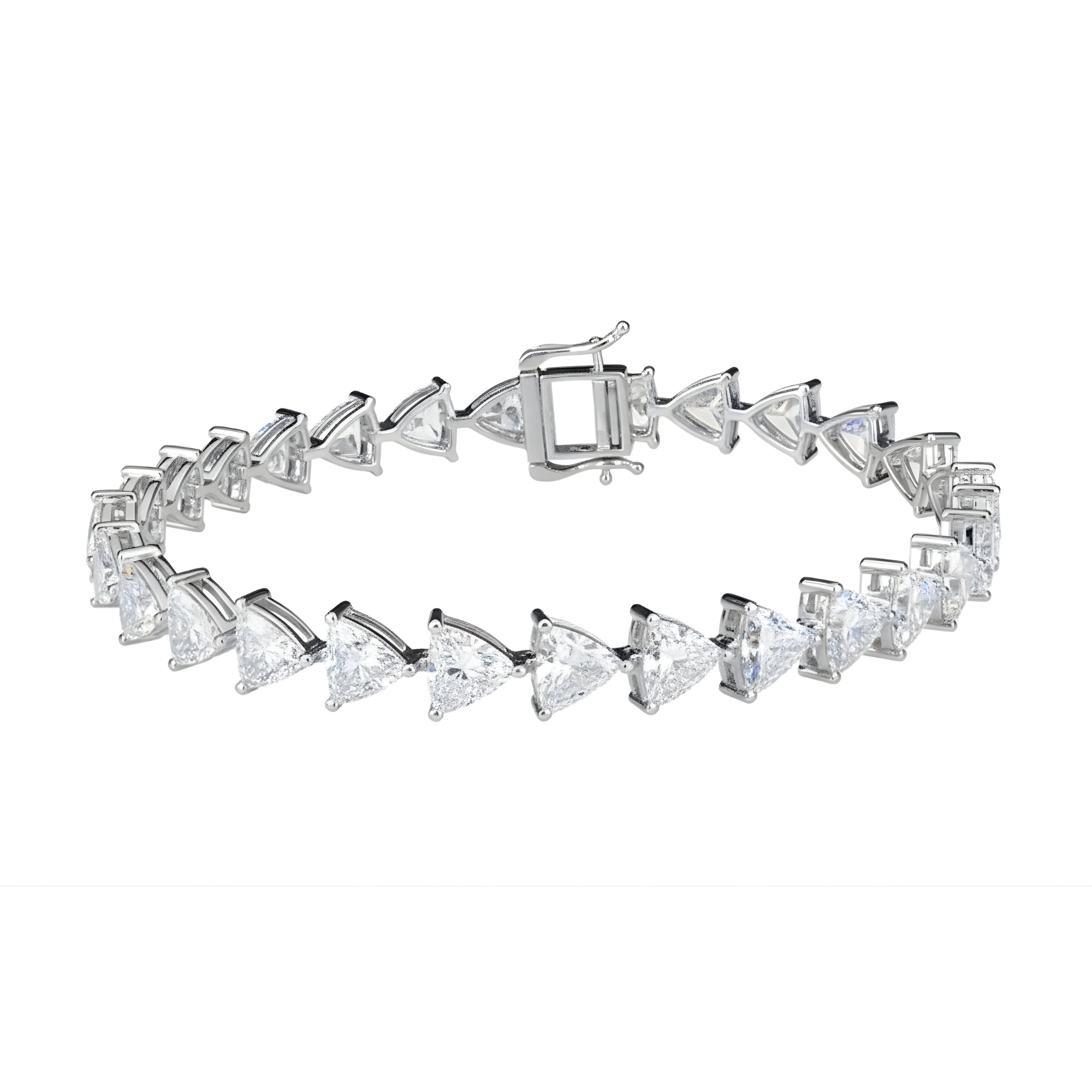 Trillion Diamond Tennis Bracelet, 11.92 ct., 14K White Gold, Lab Grown
