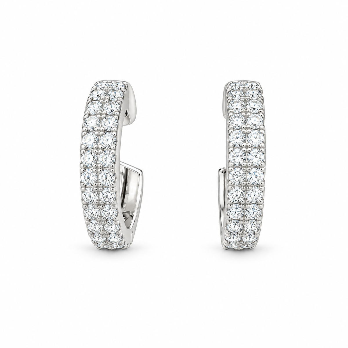 Round Diamond Hoop Earrings, 1 ct. – 14K White Gold