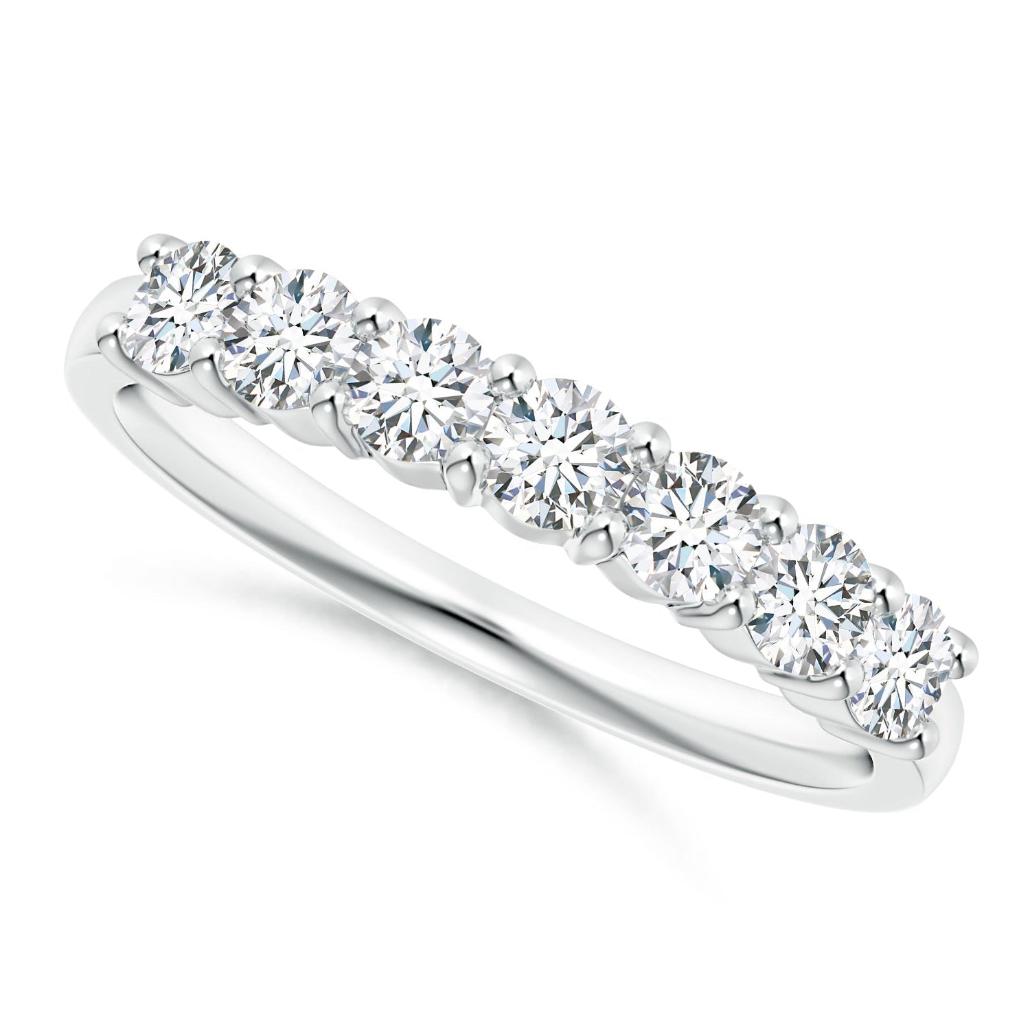 Seven Stone Half Eternity Diamond Wedding Ring