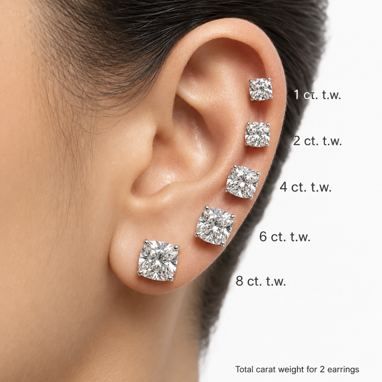 Round Pink Diamond Martini Stud Earrings, 0.75-6 Carats, Lab Grown