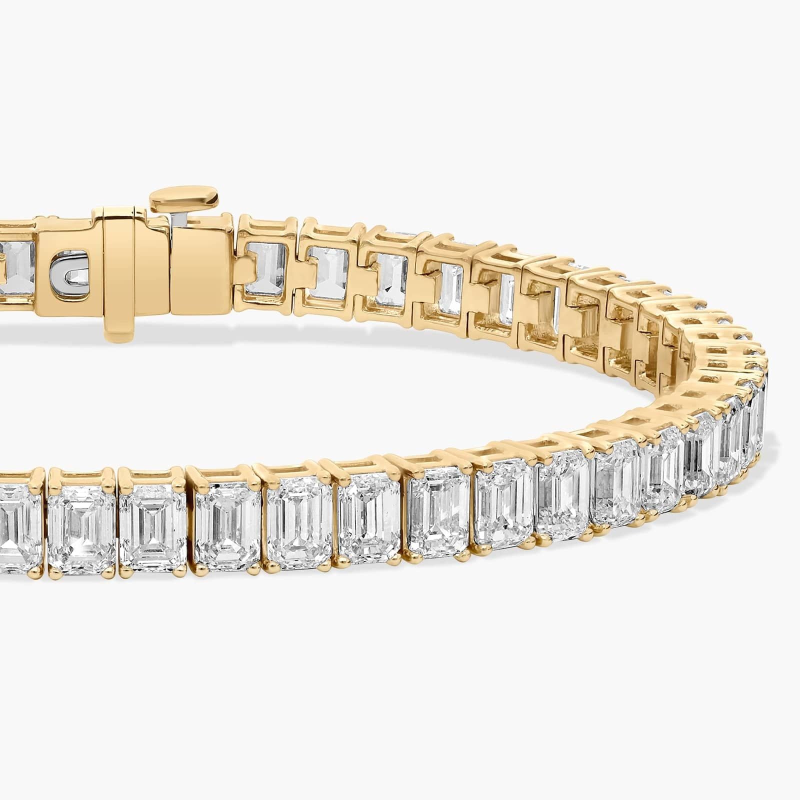 Emerald-Cut Diamond Tennis Bracelet, 14K Gold, Lab Grown