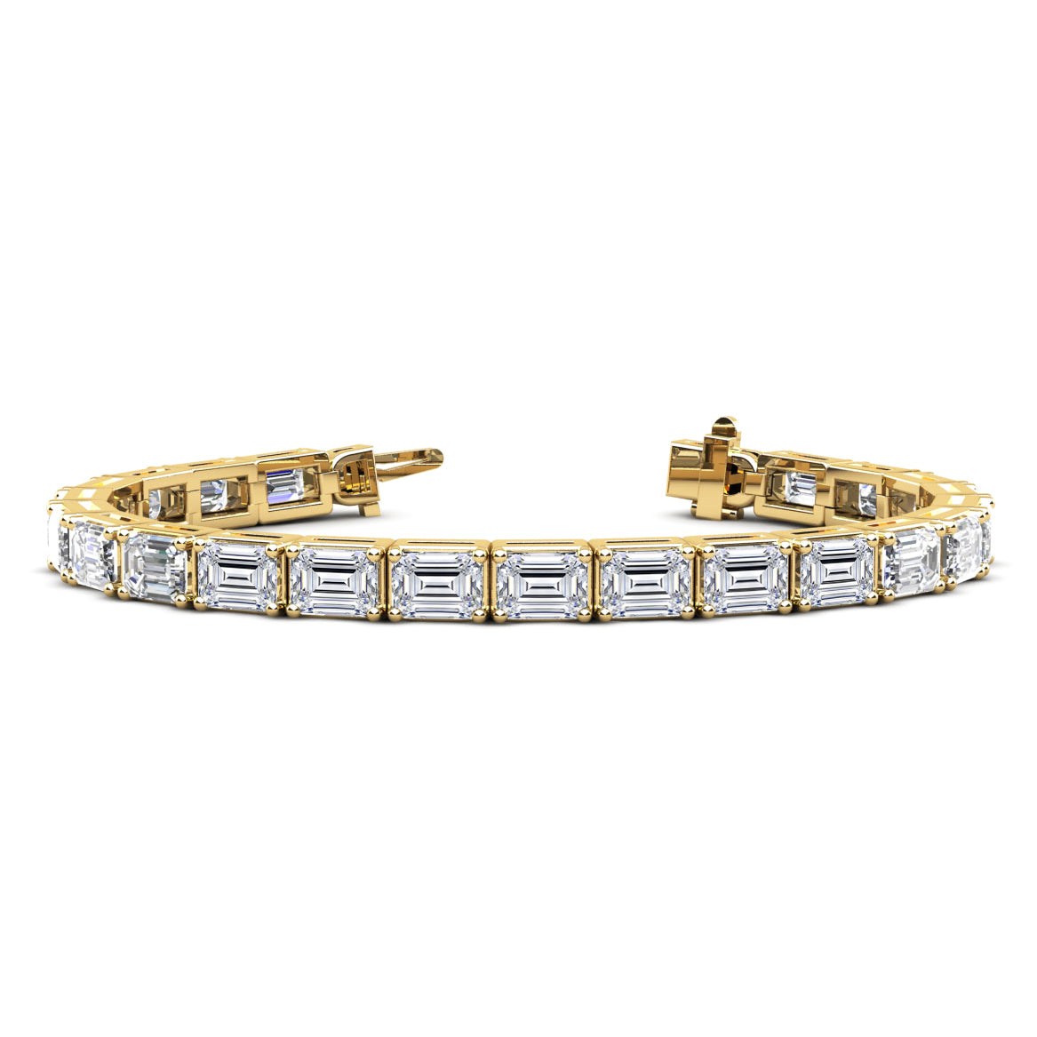 Emerald-Cut Diamond Tennis Bracelet, 17.93 ct., 14K Gold, Lab Grown