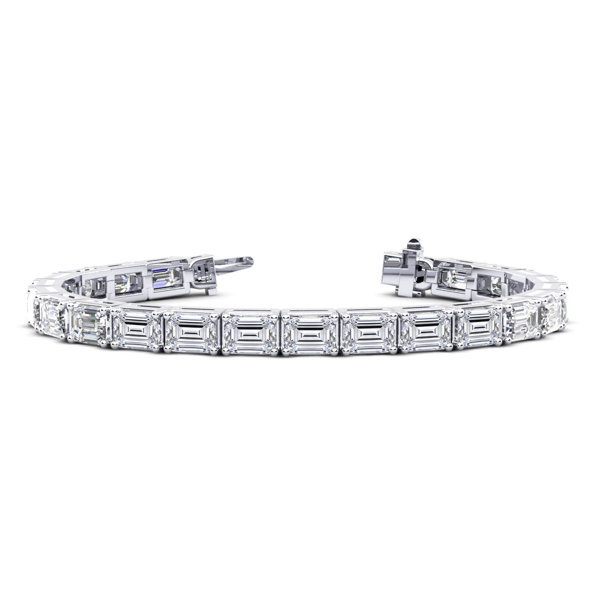 Emerald-Cut Diamond Tennis Bracelet, 17.93 ct., 14K Gold, Lab Grown
