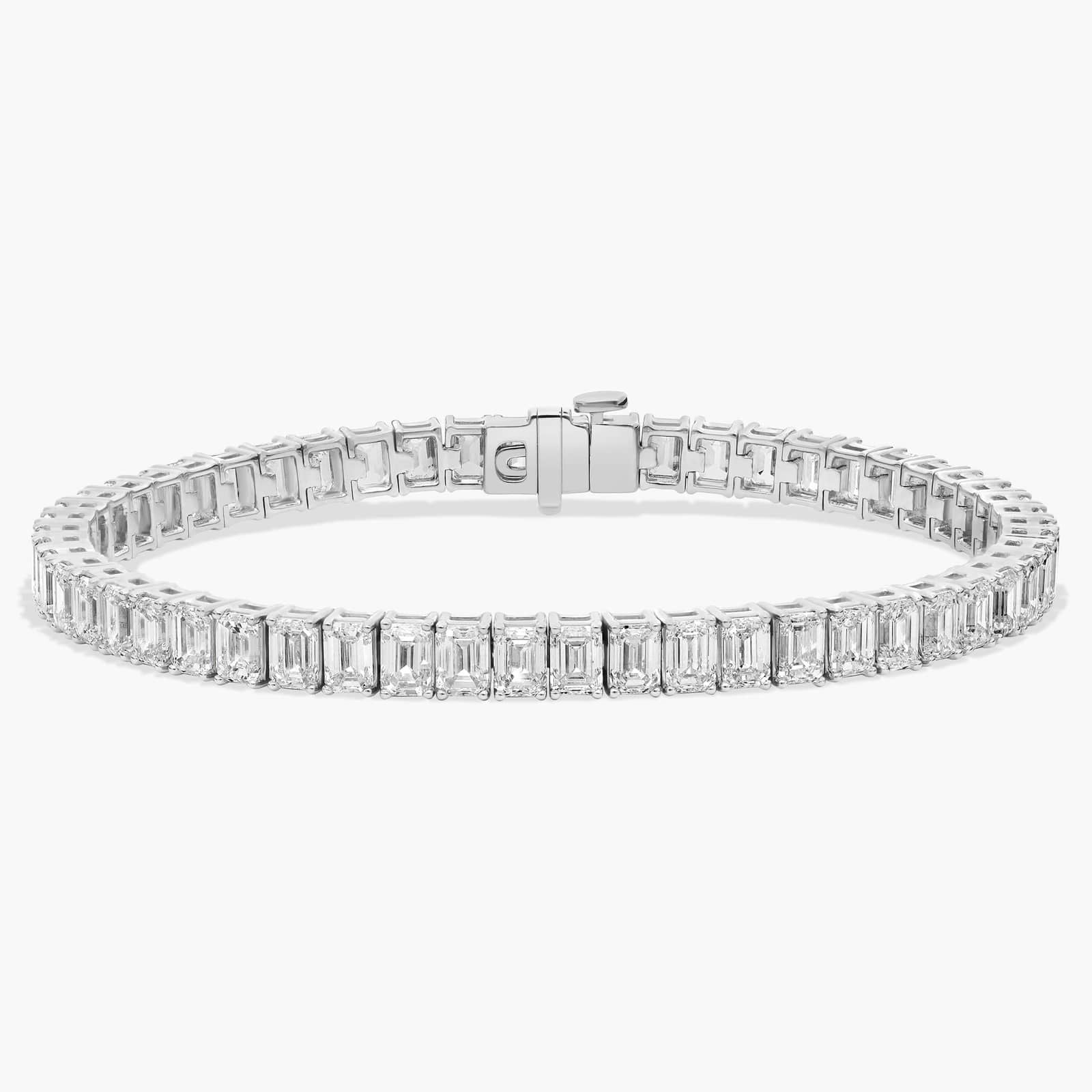 Emerald-Cut Diamond Tennis Bracelet, 14K Gold, Lab Grown