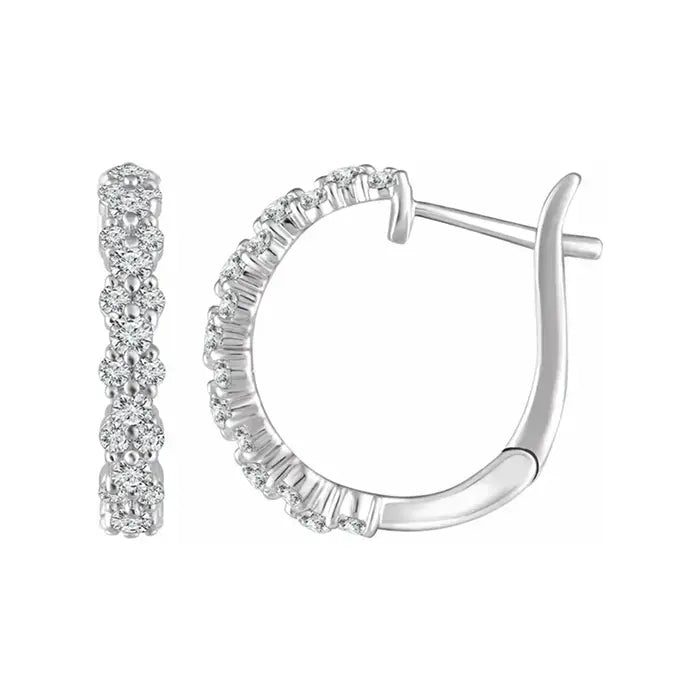 Round-Cut Diamond Hoop Earrings