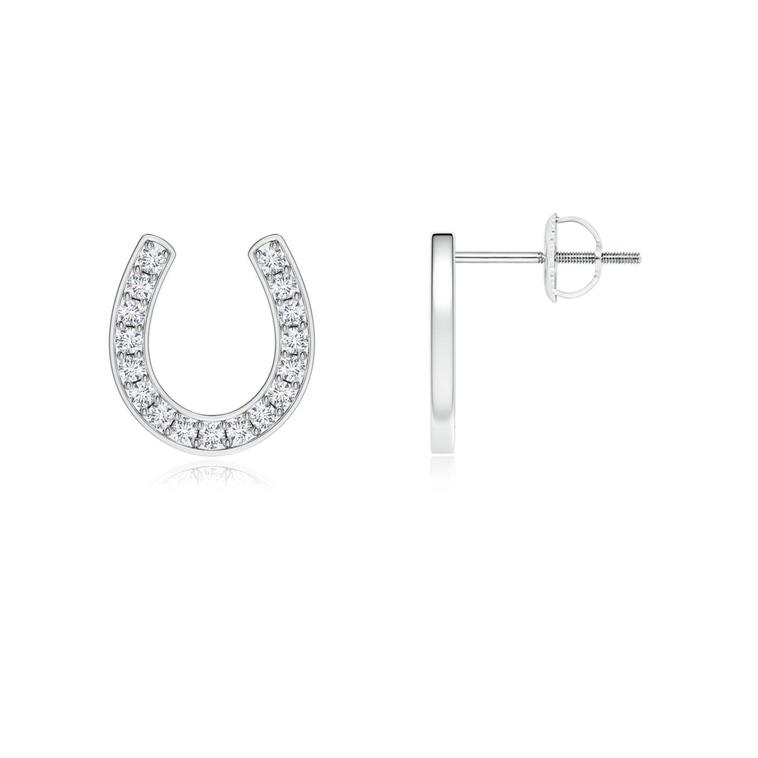 Horseshoe Diamond Stud Earrings
