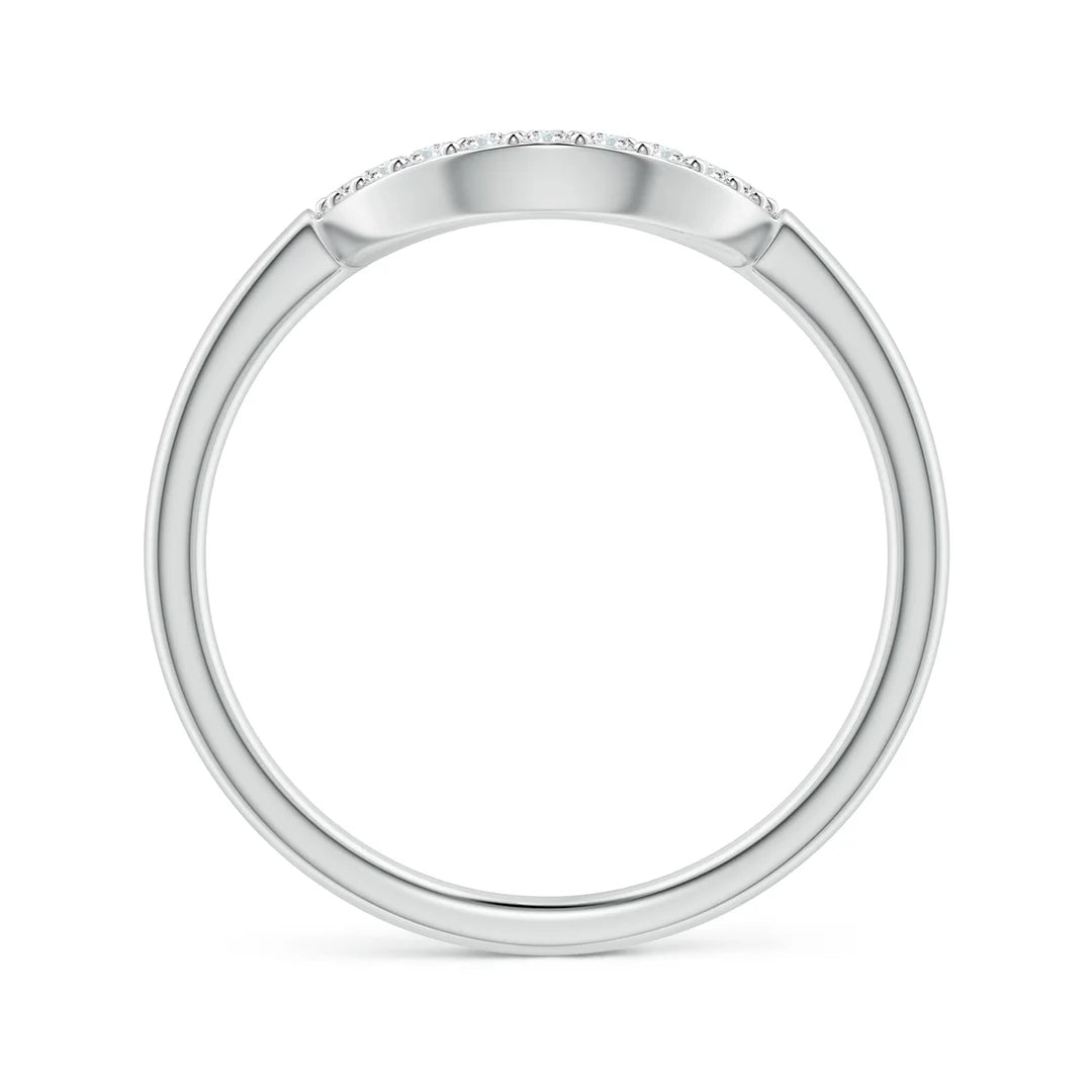 Round Diamond U-Shaped Wedding Ring