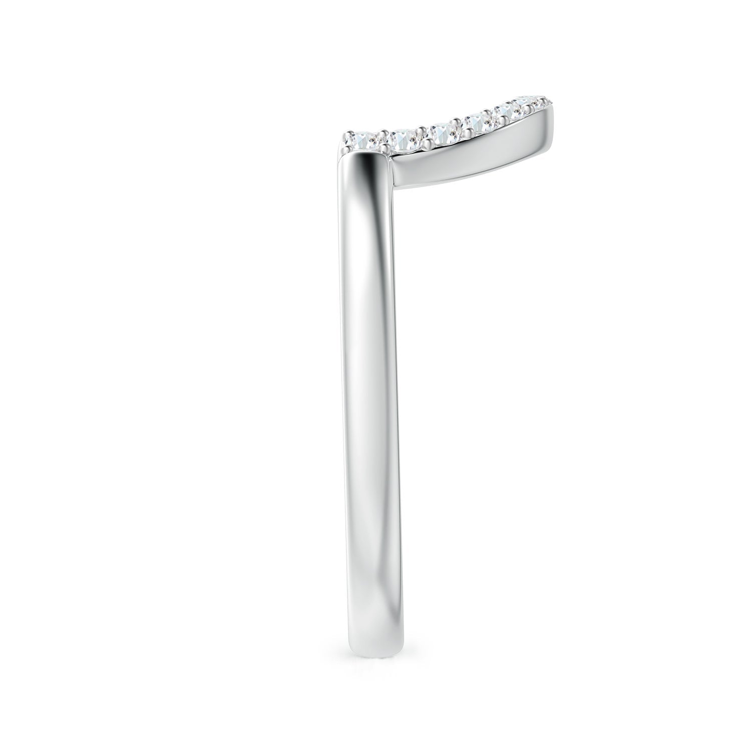 Round Diamond U-Shaped Wedding Ring