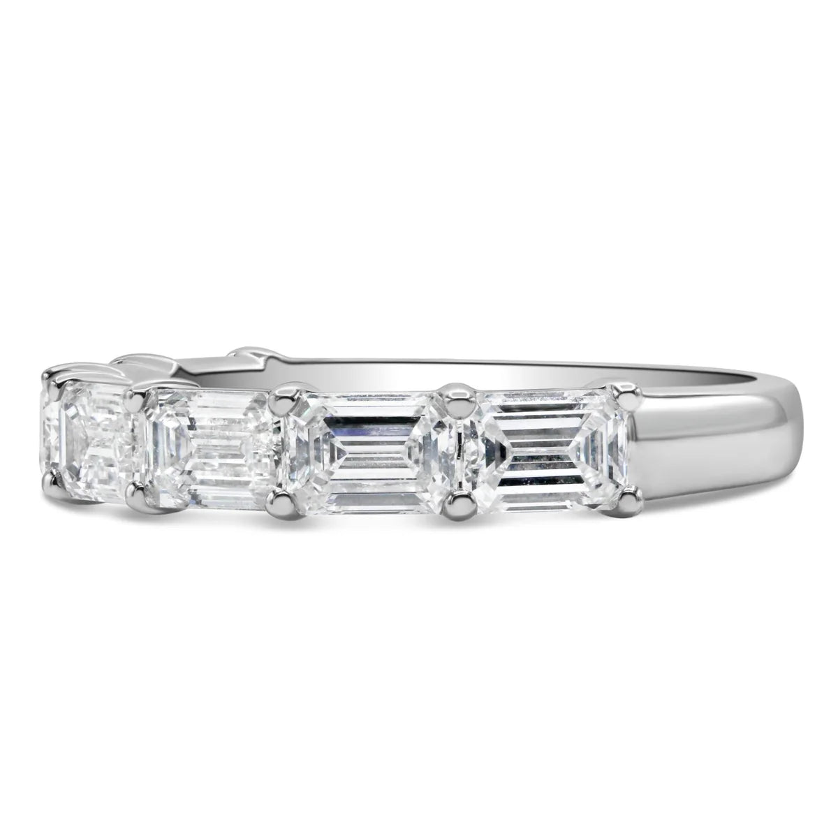 Lab Grown Emerald Cut East West Band