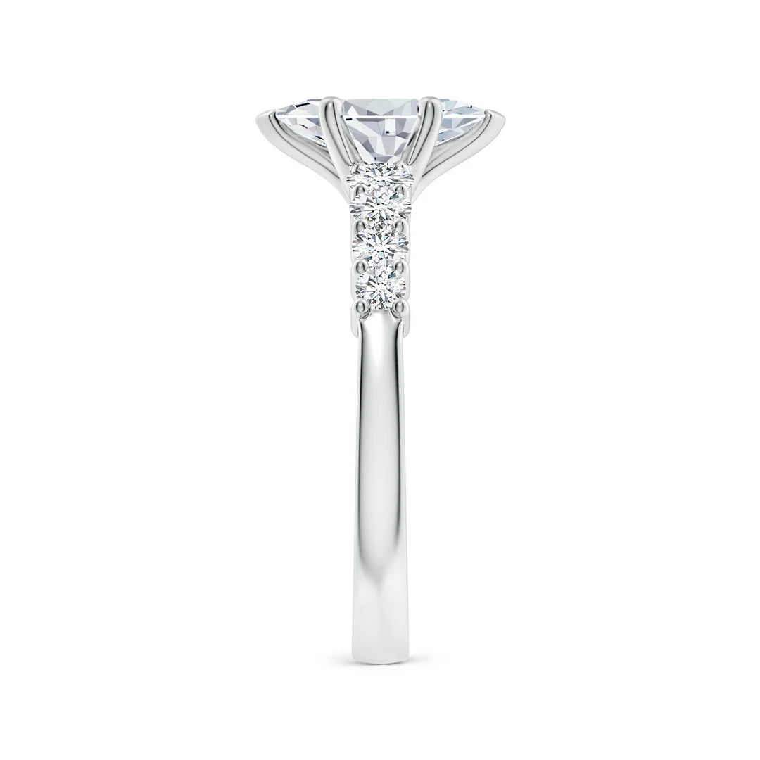 Solitaire Marquise Diamond Graduated Engagement Ring