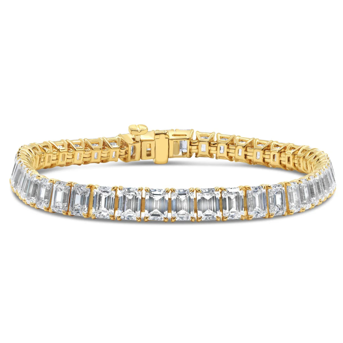 Lab Grown Emerald Cut Diamond Tennis Bracelet