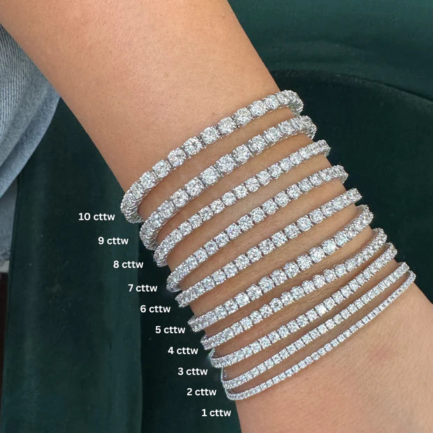 Lab Grown Classic Round Diamond Tennis Bracelet, 4.20 ct., 18K White Gold