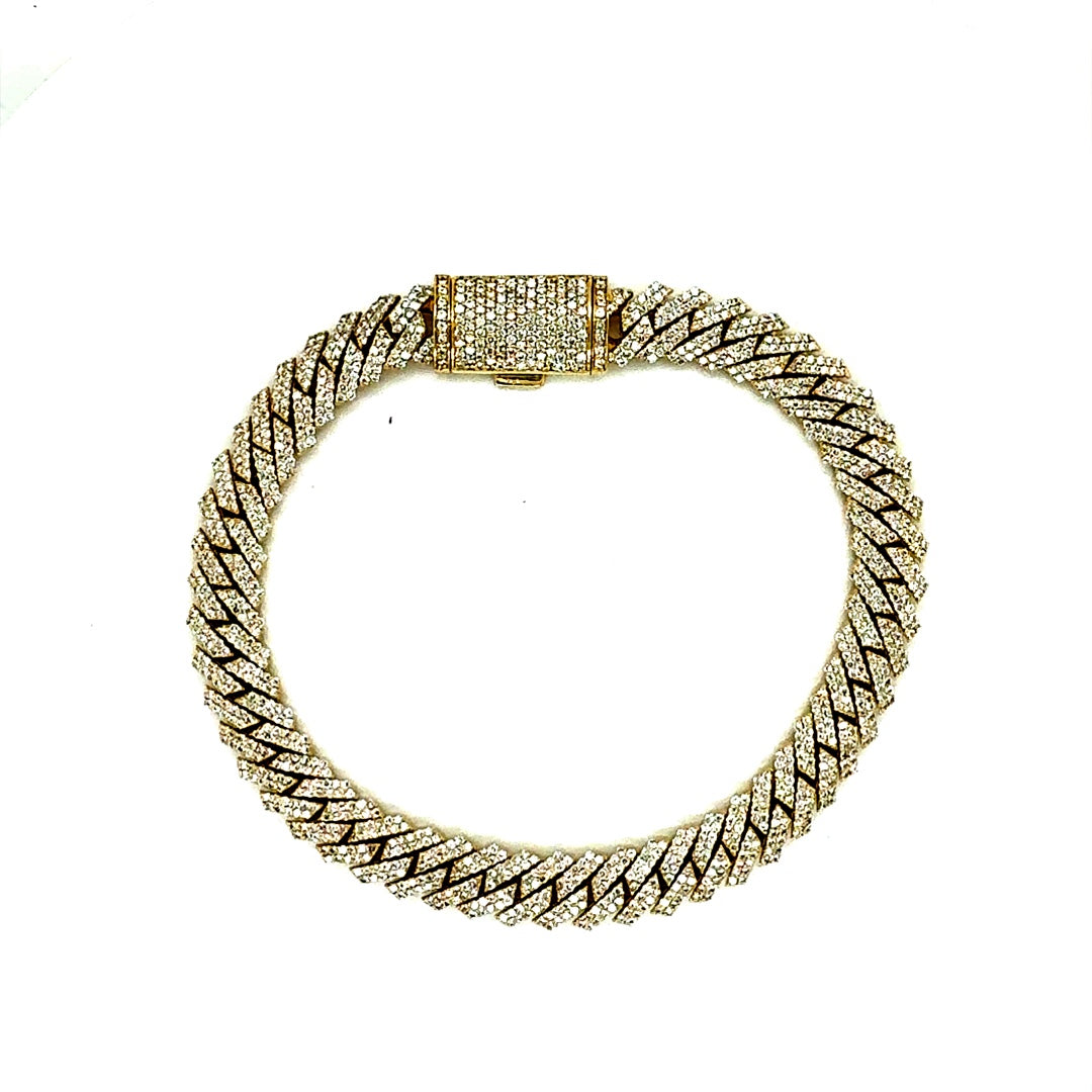 Round Diamond Bracelet, 6.28 ct., 14K Yellow Gold, Lab Grown