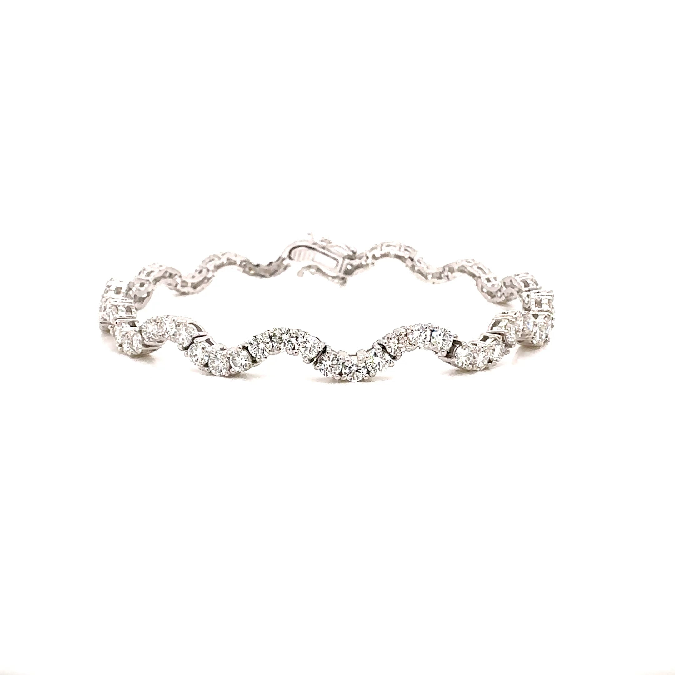 Round Brilliant Diamond Tennis Bracelet, 4.44 ct., 14K White Gold, Lab Grown