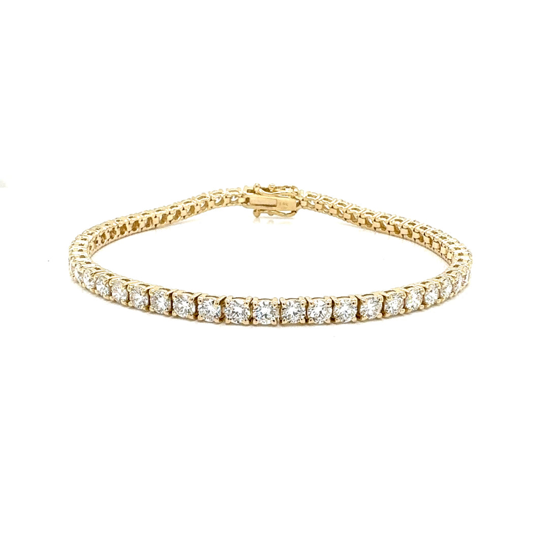 Round Diamond Tennis Bracelet, 5.79 ct., 14K Yellow Gold, Lab Grown