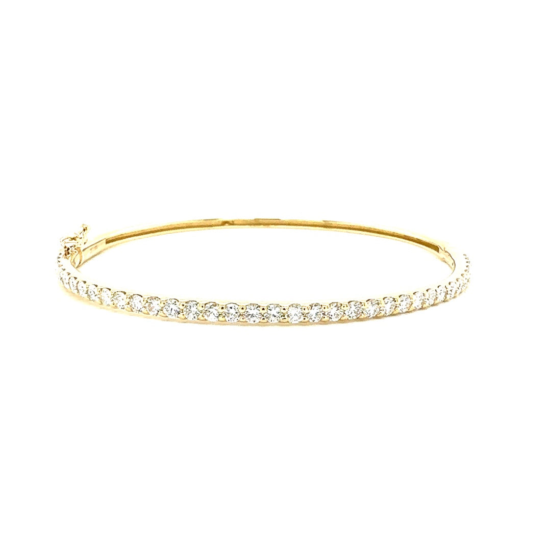 Round Diamond Bangle Bracelet, 1.83 ct., 14K Yellow Gold, Lab Grown