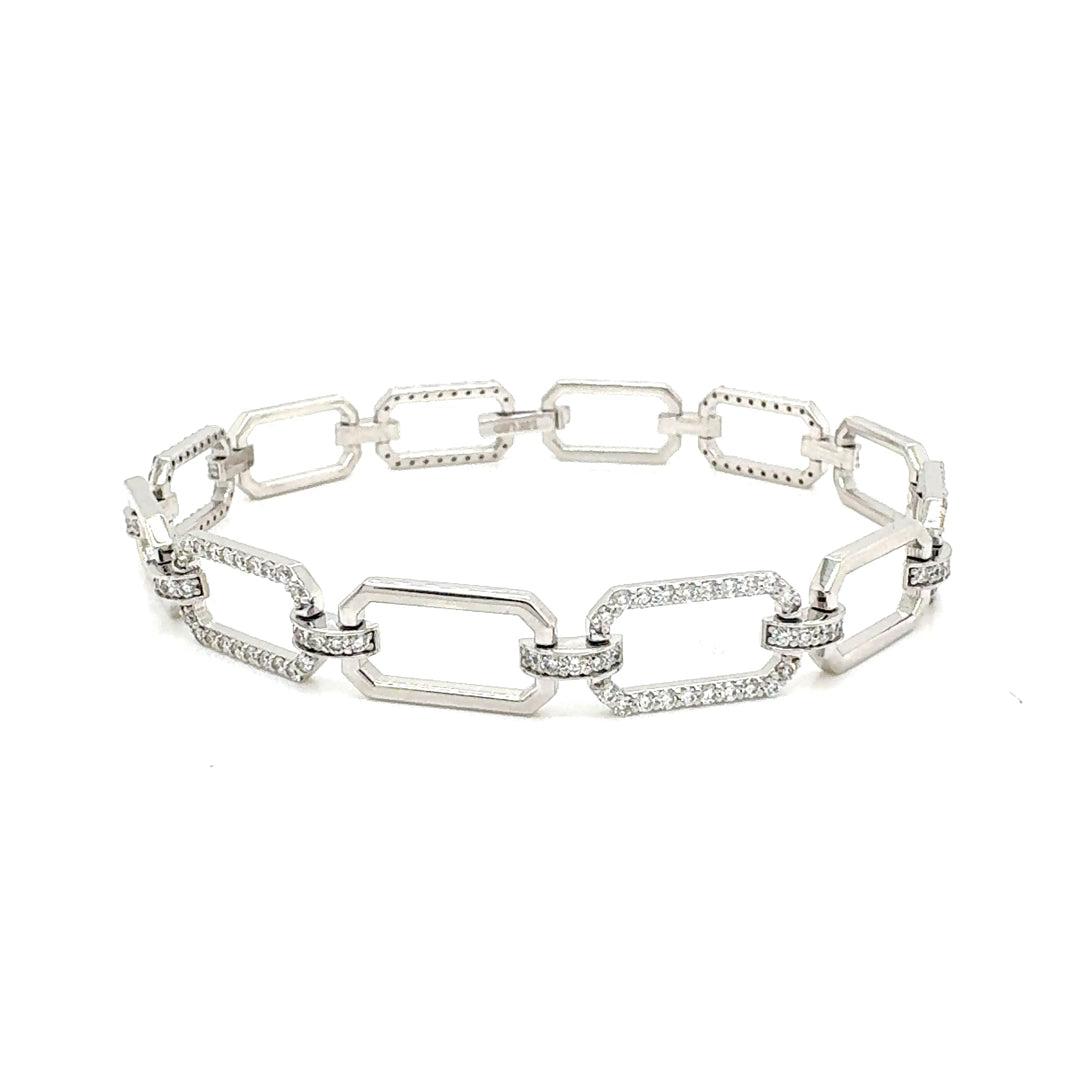 Round Diamond Bracelet, 1.50 ct., 14K White Gold